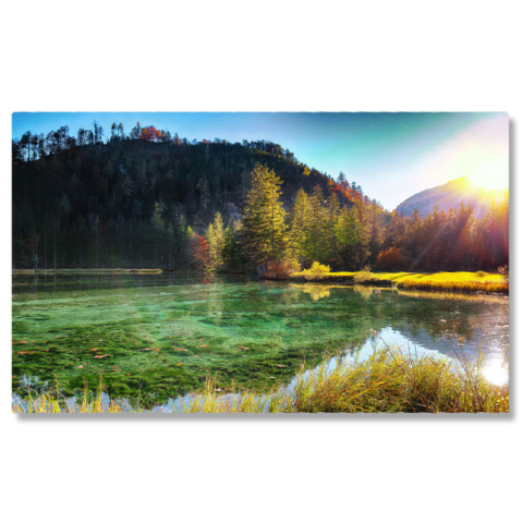 Peisaj - Tablou Canvas Toamna la Lacul Schiederweiher, Alpii natura, toamna, lac, Alpi, peisaj. 948 40x25CM