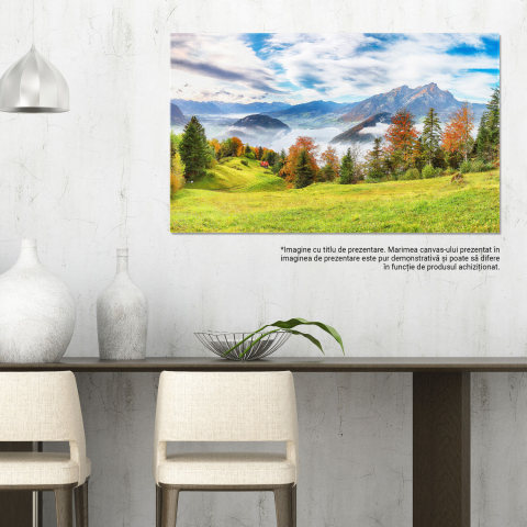 Toamna Uimitoare în Suburbia Stansstad, Elveția – Tablou Canvas, Marime 40x25CM [2]