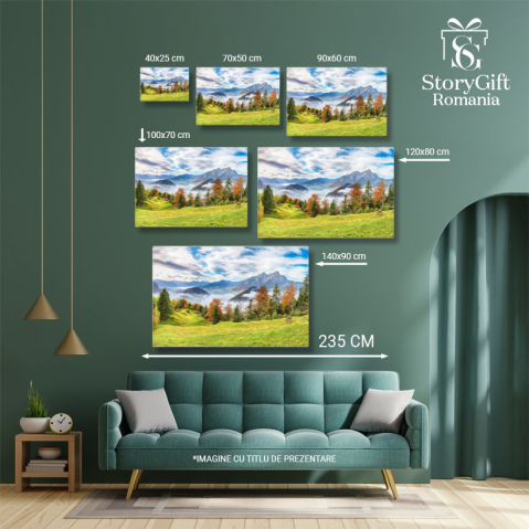 Tablou Canvas Toamna Uimitoare in Suburbia Stansstad, Elvetia, 40x25cm [4]
