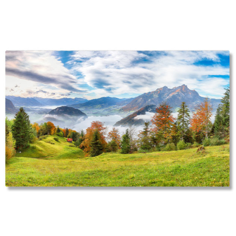 Păduri - Tablou Canvas Toamna Uimitoare in Suburbia Stansstad, Elvetia Elvetia, toamna, lac, padure, natura. 950 40x25CM