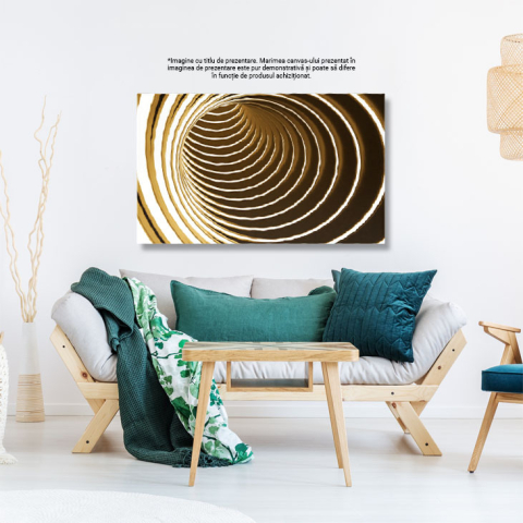 Tablou Canvas: Tunel circular cu lumină albă și nuanțe aurii - Tobogan luminat 40x25CM [2]
