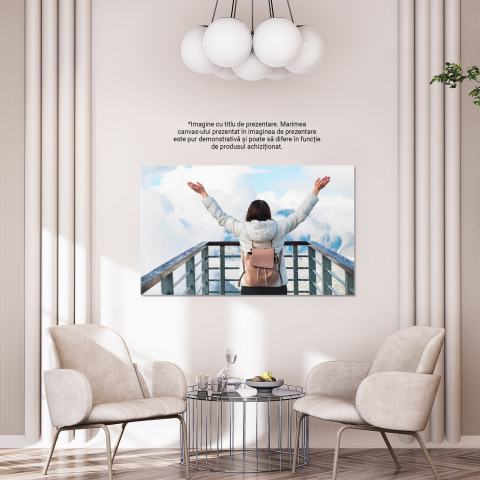 Turist Admirând Priveliștea Munților: Aventura în Mijlocul Naturii, Marime 40x25CM [3]