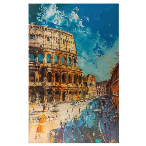 Atracții Turistice - Turiști la Colosseum - Apropierea de Locurile Istorice Nemuritoare, Marime 40x25CM