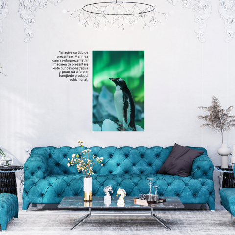 Pinguin și Aurora Boreală - Priveliste Spectaculoasă în Artă Digitală, Marime 40x25CM [3]