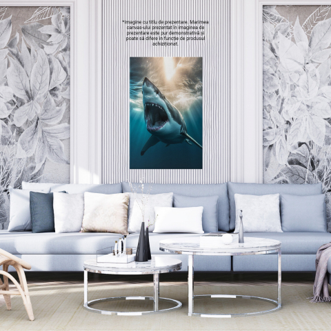 Tablou Canvas Rechin Feroce Aproape de Suprafață | Artă Digitală, Marime 40x25CM [3]