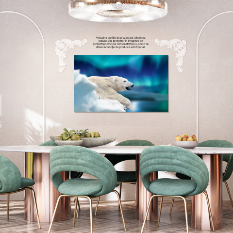 Urs Polar în Arctica Nordică - Față de Gheață, Marime 40x25CM [3]