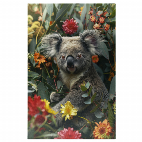 Urs Koala cu Ochii Sclipitori în Pădurea de Eucalipt - Pictură Digitală, Marime 40x25CM