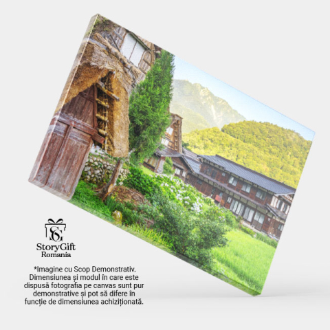 Tablou Canvas - Vara in Shirakawa: summertime, rice, rural, gifu, gassho, japanese 40x25CM [3]