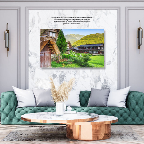 Tablou Canvas - Vara in Shirakawa: summertime, rice, rural, gifu, gassho, japanese 40x25CM [2]