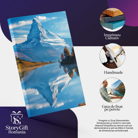 Tablou Canvas: Vârful de Neatins Brazii Aplecați la Poalele Munților Necuceriți Cer Senin Pictura Digitala 40x25CM [2]