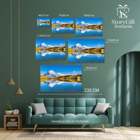 Reflecția Vârfurilor pe Lac – Oglinda Naturii, Marime 40x25CM [3]