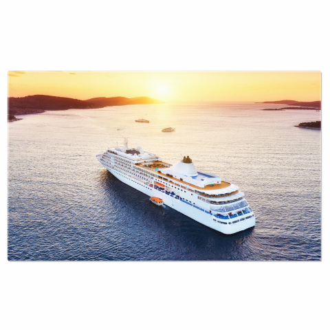 Peisaj - Vas de Croazieră și Apus, Marime 40x25CM