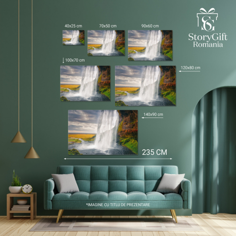 Cascada Seljalandsfoss: O Vedere Impresionantă din Islanda, Marime 40x25CM [3]