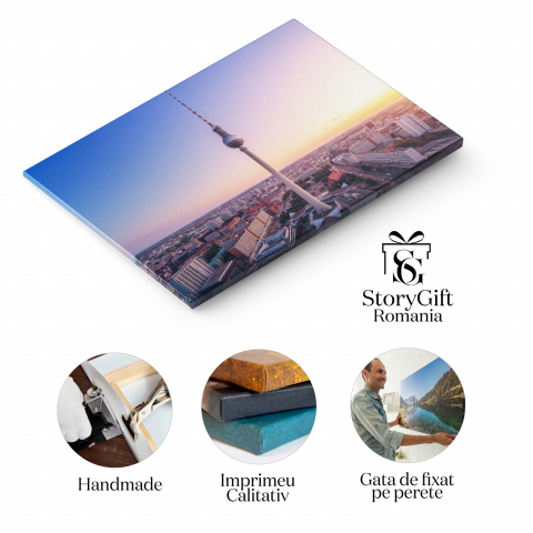 Vedere Aeriană a Berlinului cu Turnul de Televiziune, Marime 40x25CM [1]