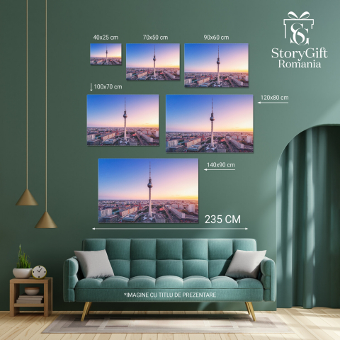 Vedere Aeriană a Berlinului cu Turnul de Televiziune, Marime 40x25CM [3]