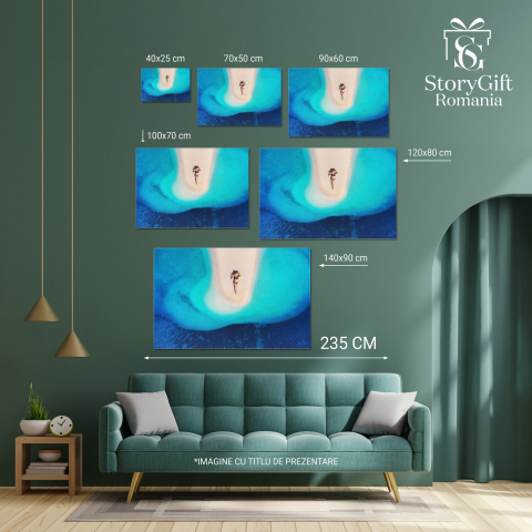 Vedere Aeriană a unei Fete pe Plaja în Croația - O Vacanță de Vis, Marime 40x25CM [3]