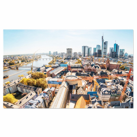 Oraș - Vedere Aeriană a Frankfurtului Noaptea, Marime 40x25CM