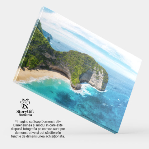 Tablou Canvas Vedere Aeriana la Marea cu Apa Albastra si Stanci aerian, mare, apa, stanci, Indonezia 194 40x25CM [3]