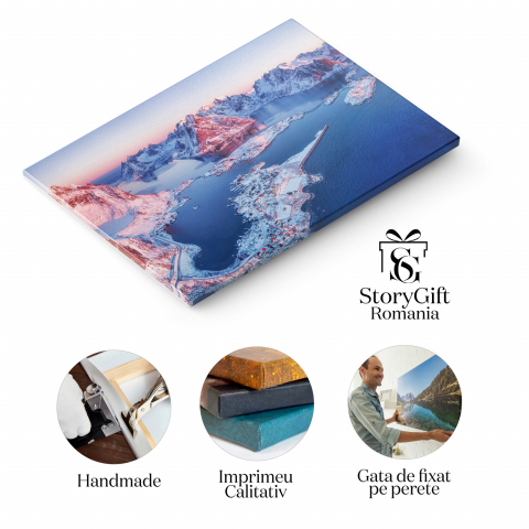 Vedere Aeriană la Marea cu Apă Turcoaz și Plaja - Paradis Tropical, Marime 40x25CM [1]