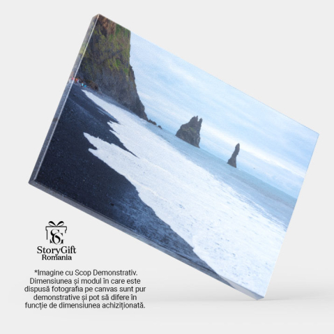Tablou Canvas Vedere asupra liniilor de coasta negre si valuri in Islanda, arctic, natura, peisaj 2463 40x25CM [3]