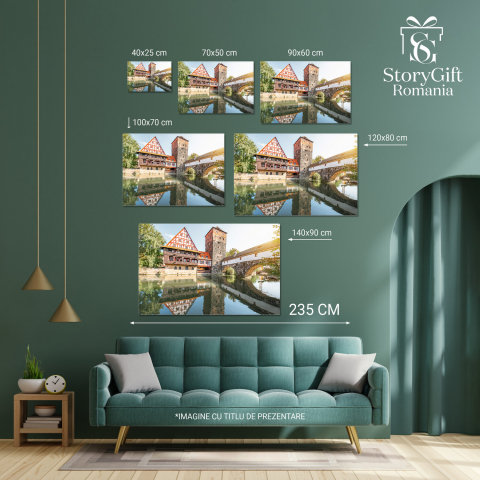 Vedere Scenică asupra Riverside-ului din Nürnberg, Germania, Marime 40x25CM [3]