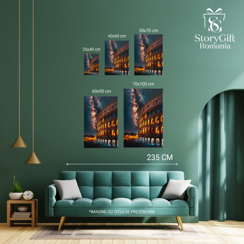 Colosseumul Sub Cerul Plin de Stele - Luminat Artificial - Pictură Digitală, Marime 40x25CM [2]