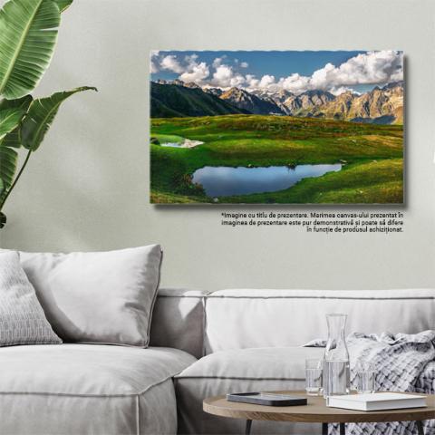 Tablou Canvas Vedere cu Muntii si Masina Offroad in Caucaz, Georgia, Toamna, Munte, Calatorie 2723 40x25CM [2]