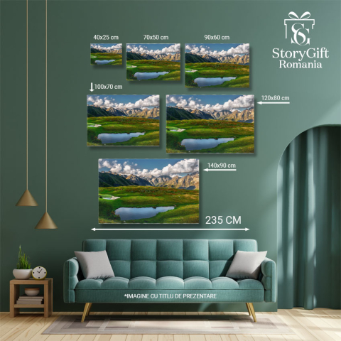 Tablou Canvas Vedere cu Muntii si Masina Offroad in Caucaz, Georgia, Toamna, Munte, Calatorie 2723 40x25CM [4]