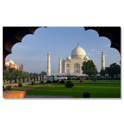 Tablouri Canvas - Tablou Canvas Vedere Iconica a Taj Mahal din Agra, India, UNESCO, India, Agra, turism, arhitectura 4429 40x25CM