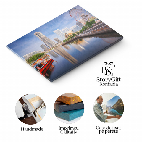 Tablou Canvas: Vedere la Minato Mirai 21, Yokohama - Peisaj Urban de Zi, Marime 40x25CM [1]