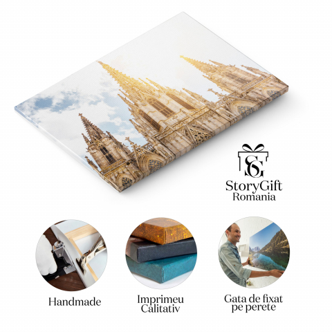 Vedere la Orasul Barcelona: Arhitectură și Viață Urbană, Marime 40x25CM [1]