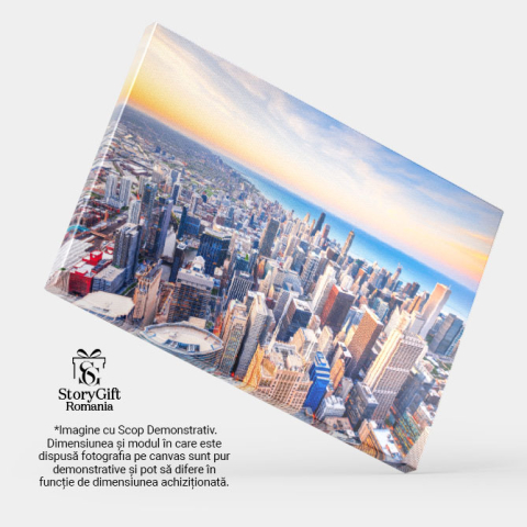 Tablou Canvas: Vederi aeriene ale Chicago-ului, dezvaluind dinamica si maretia orasului 40x25CM [3]
