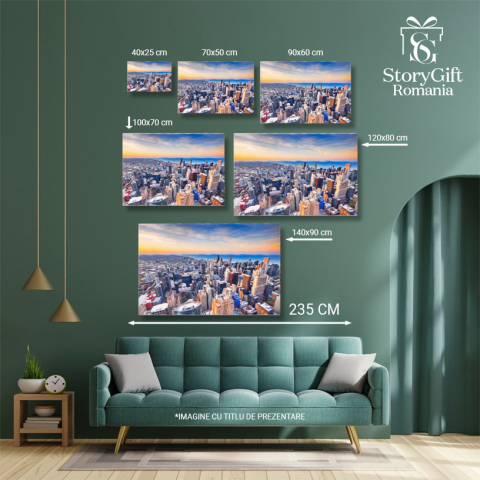 Tablou Canvas: Vederi aeriene ale Chicago-ului, dezvaluind dinamica si maretia orasului 40x25CM [4]