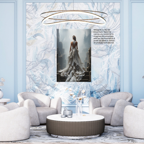 Tablou Canvas - Vedere de Sus a unui Oraș Abandonat în Ceată, Marime 40x25CM [3]