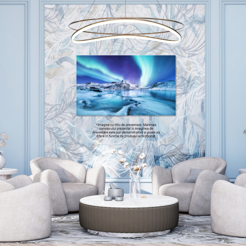 Luminile Nordului pe Insulele Lofoten: Aurore Boreale cu Reflectii, Marime 40x25CM [2]