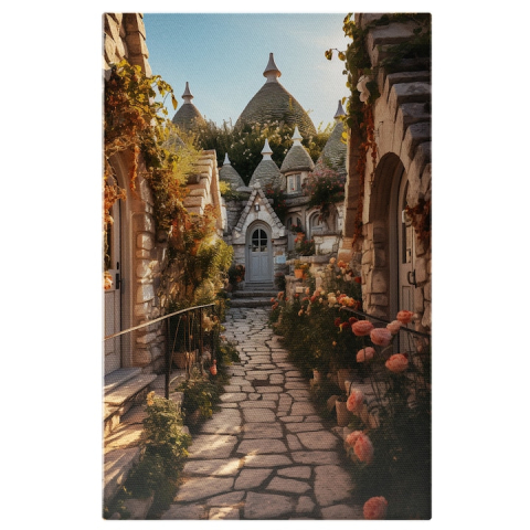 Tablouri Canvas - Tablou Canvas: View oras magic Italia Alberobello sau Trulli Village  zane Pictura Digitala 40x25CM