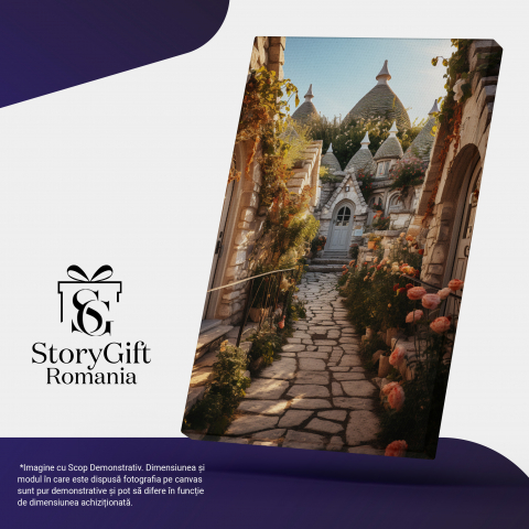 Tablou Canvas: View oras magic Italia Alberobello sau Trulli Village  zane Pictura Digitala 40x25CM [4]