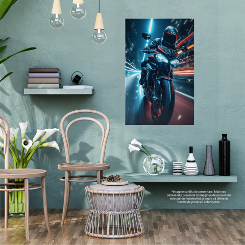 Viteza Motocicletei Negre cu Scântei, Marime 40x25CM [3]