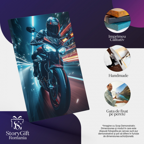 Viteza Motocicletei Negre cu Scântei, Marime 40x25CM [1]