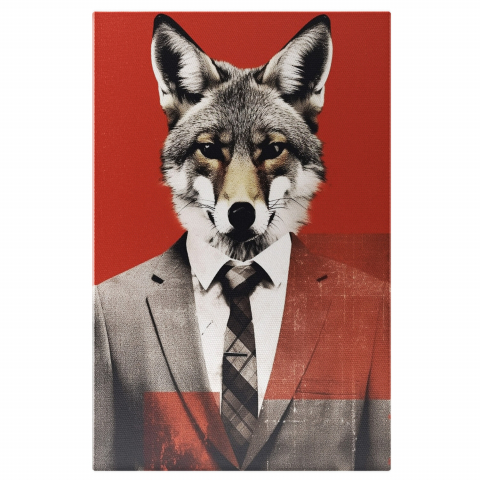 Vulpe Elegantă în Costum - Pictură Digitală, Marime 40x25CM