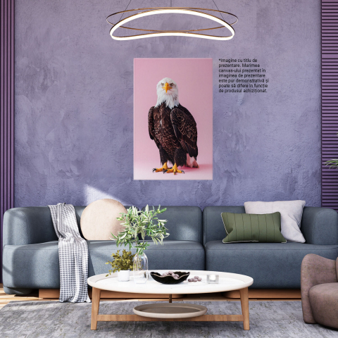 Tablou Canvas - Vultur Domesticit pe Fundal Roz, Marime 40x25CM [2]