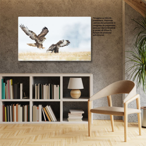 Tablou Canvas - Vultur in Lupta cu Natura: Safari African Impresionant 40x25CM [2]