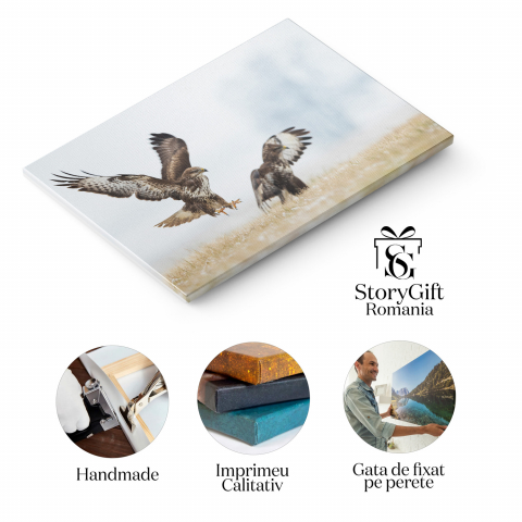 Tablou Canvas Vultur în Luptă cu Natura: Safari African Impresionant, Marime 40x25CM [1]