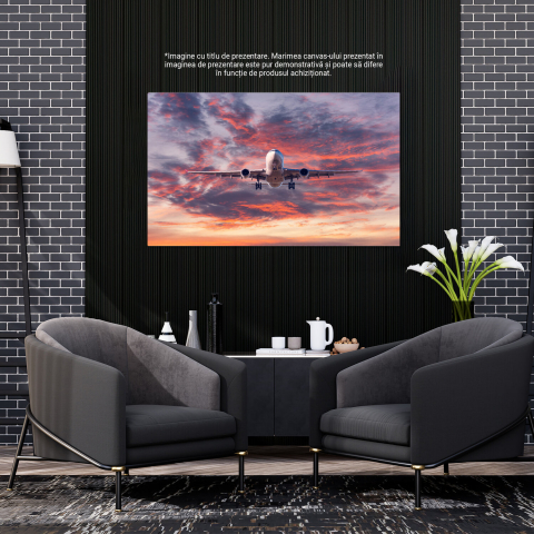 Zbor Comercial la Apus de Soare - Viziune de Aer, Marime 40x25CM [2]