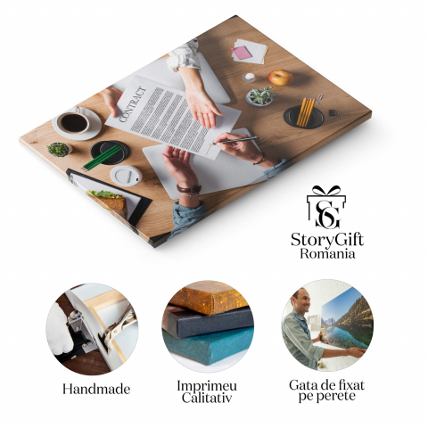 Zi de Lucru: Colaborare în Birou cu Cafea și Documente, Marime 40x25CM [1]