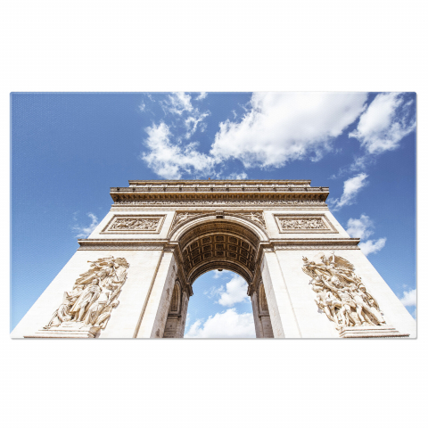 Atracții Turistice - Zi Însorită în Paris – Arcul de Triumf – Tablou Canvas, Marime 40x25CM