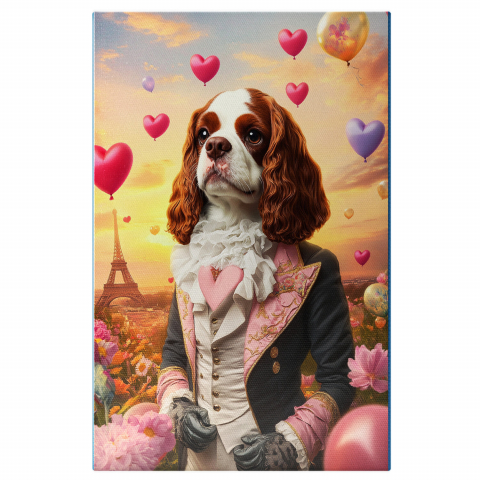 Atracții Turistice - Tablou Canvas Personalizat - Animal Îndrăgostit cu Baloane Inimă în Paris
Marime 40x25CM