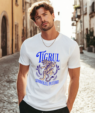 Tricou Femei, Barbati, Copii, Fata, Baiat, Unisex Personalizat „Tigru Furios și Puternic – Simbolul Puterii Cadou Motivational Personalizat pentru Familie, Tați și Prieteni” [1]