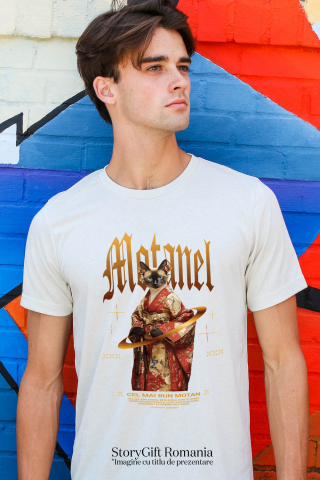 Tricou Barbati cu Animal In Costum Japonez, Peronalizata cu Numele si Poza Animalului Tau cu imprimeu pe Fata, 100% Bumbac, Alb, XS [1]