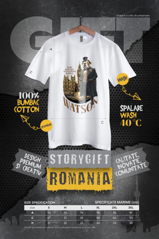 Tricou Barbati cu Animal in Costumul Regal din Londra, Peronalizata cu Numele si Poza Animalului Tau cu imprimeu pe Fata, 100% Bumbac, Alb, S [3]